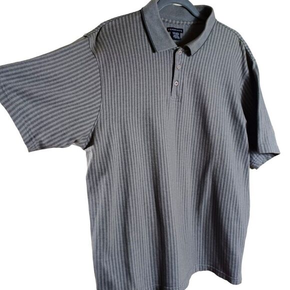 Knightsbridge Golf Polo Shirt Mens Sz XL Grey Striped Short Sleeve Cotton Stripe - Picture 4 of 6